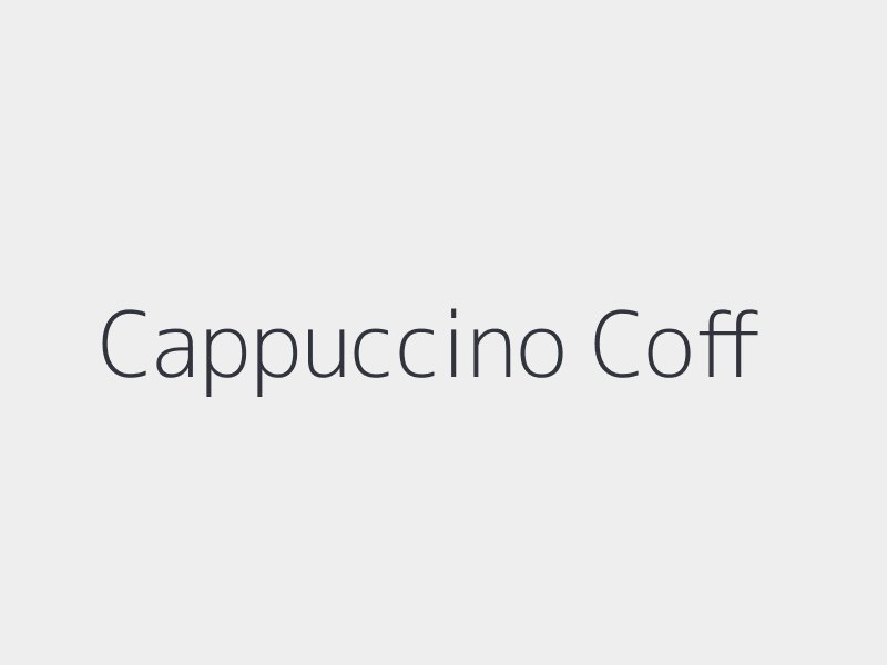 Cappuccino Coffee